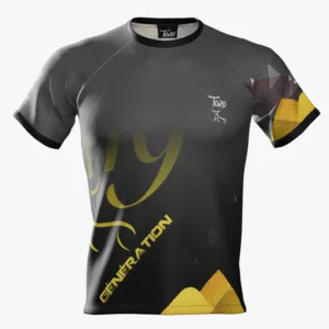 Tee-Shirt “génération 119” décor jaune sur gris